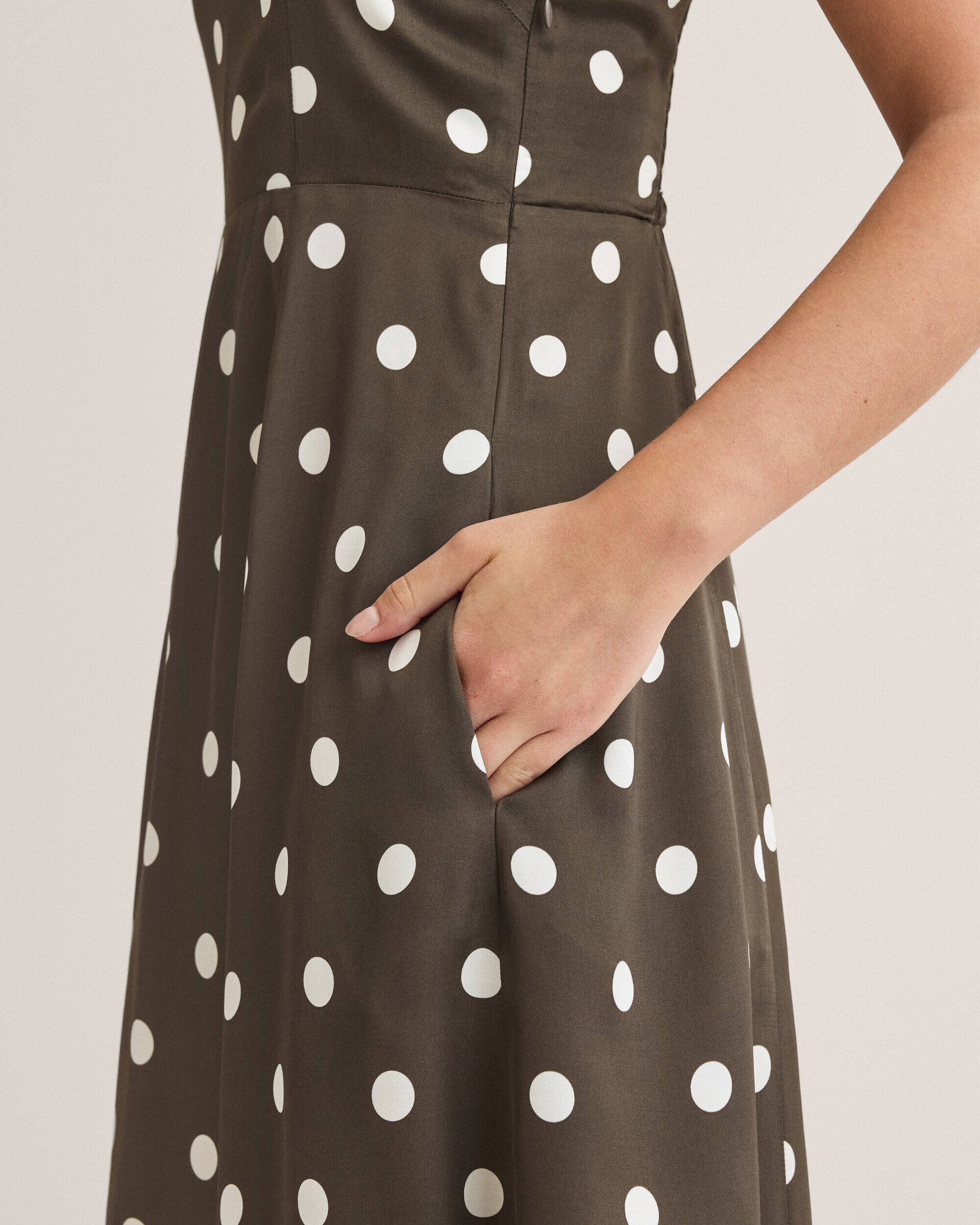brown dress with dots Cider Tasting Polkadot Mini Dress - Brown, Large | Hazel and Olive