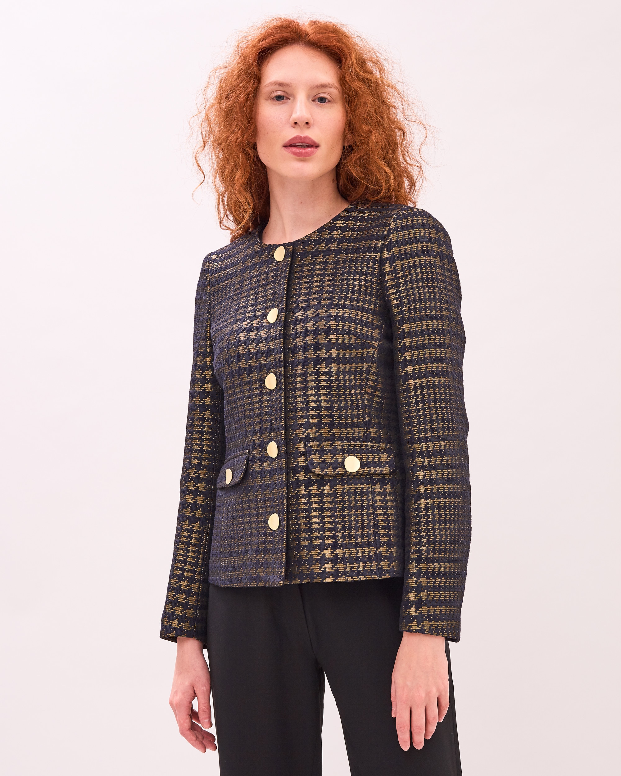 Köp Guldfärgad jacquard kavaj Halifax Marinblå Newhouse Köp Guldfärgad jacquard kavaj Halifax Marinblå Newhouse
