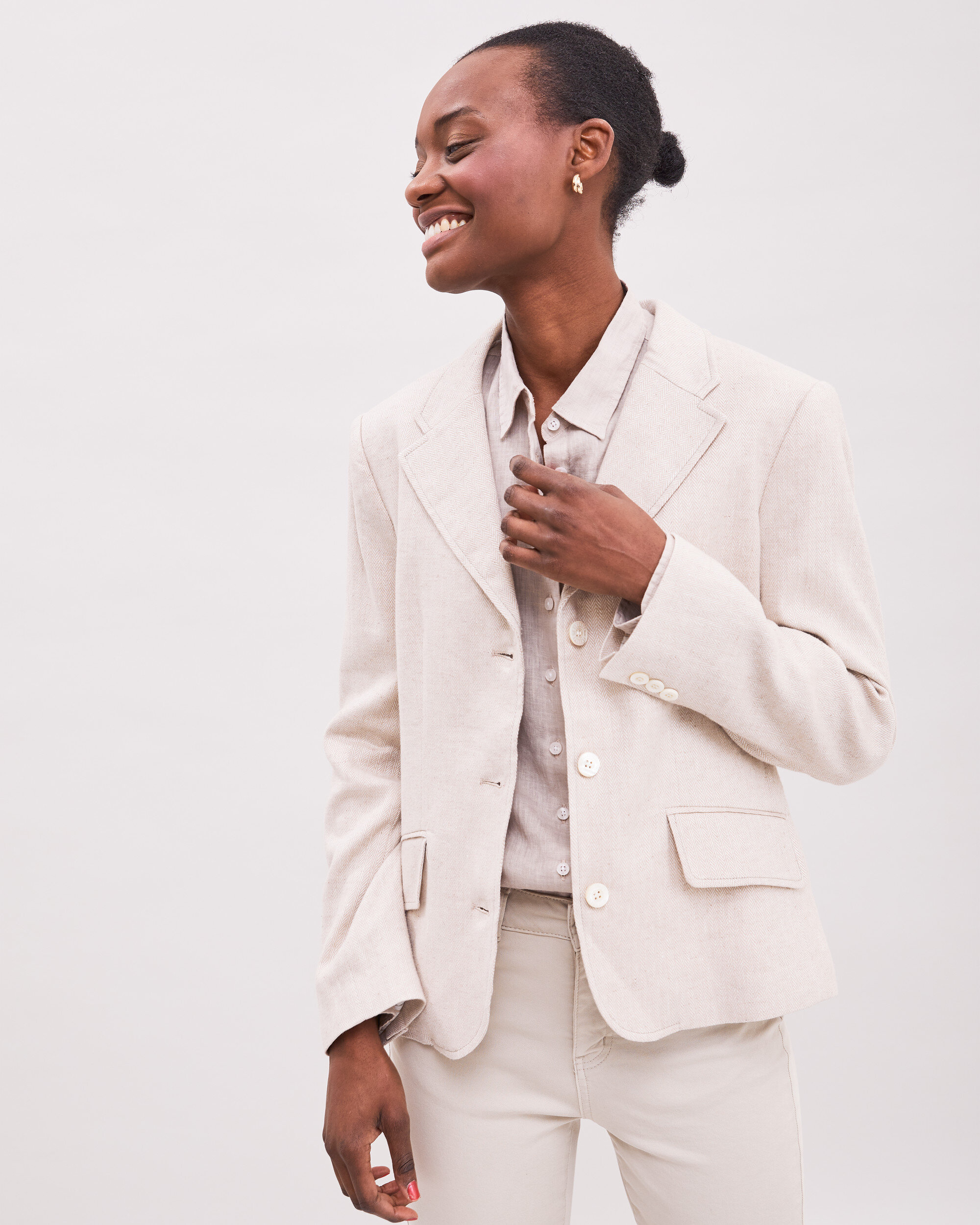 Ladies clearance linen blazer