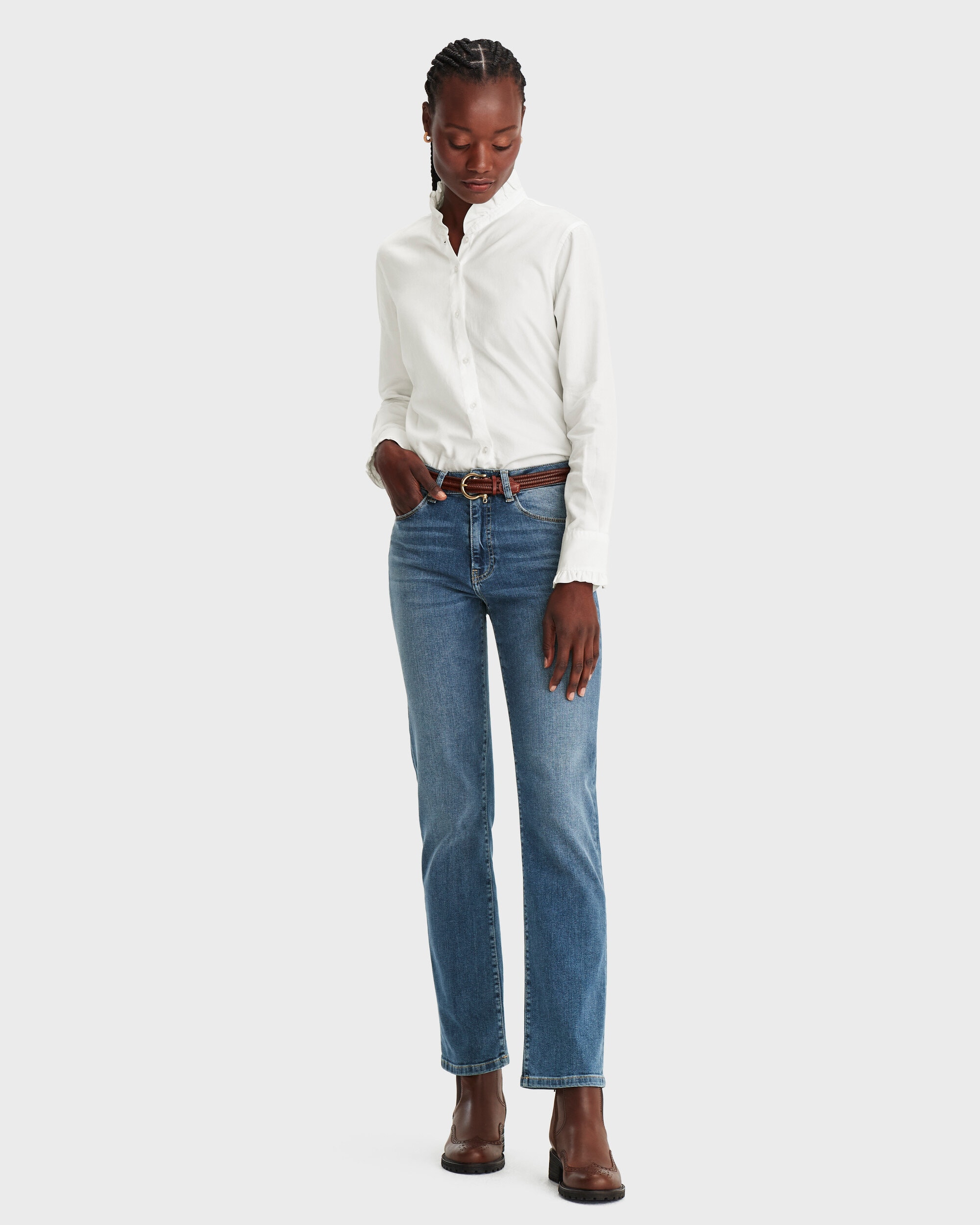 Jeans Nora straight stentvätt