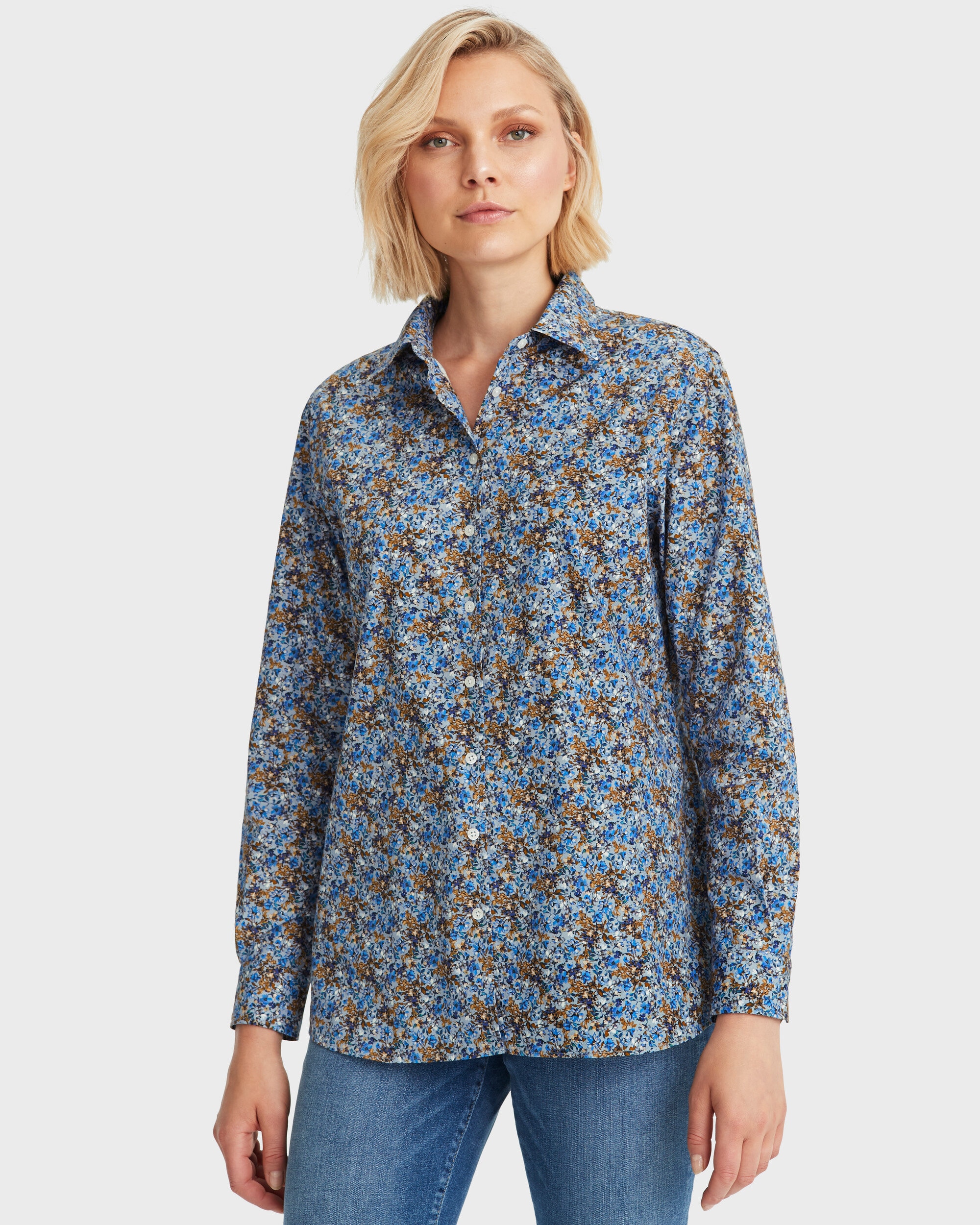 Elsa Blue Flower Shirt