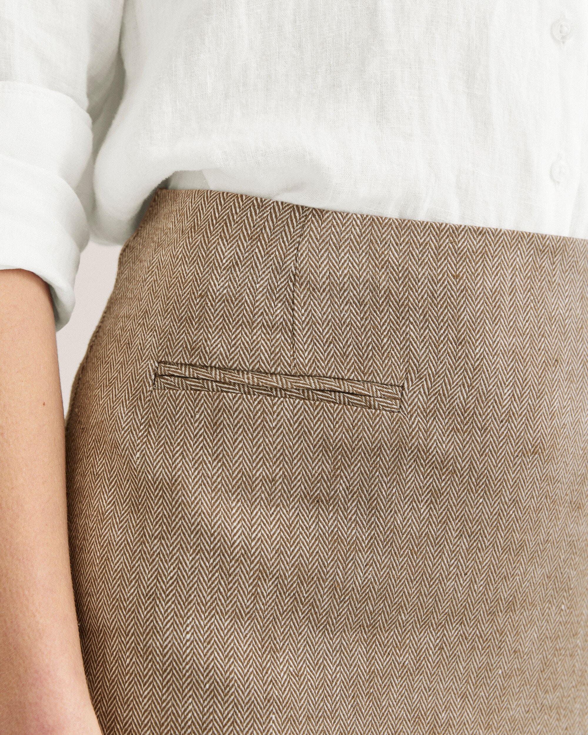 Linen Herringbone Skirt