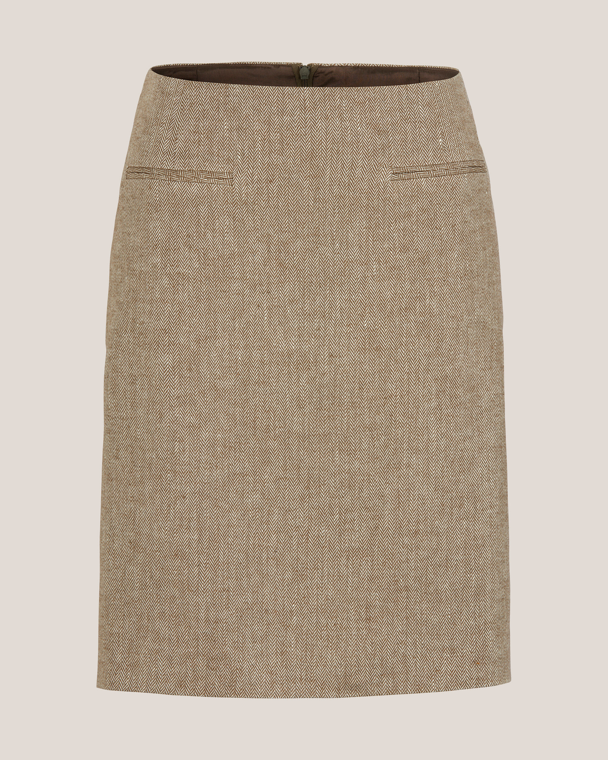 Linen Herringbone Skirt