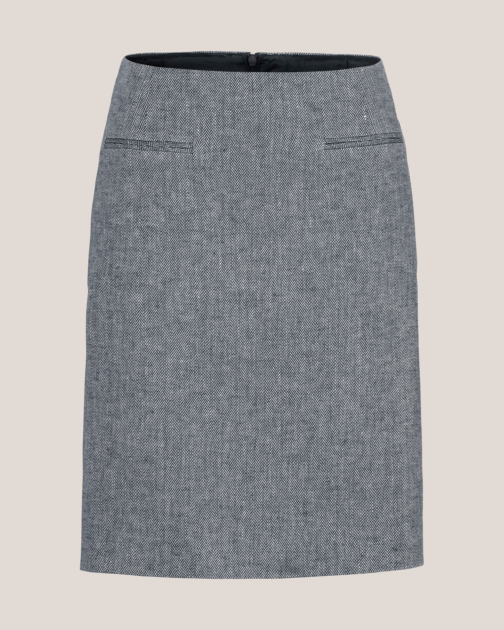 Linen Herringbone Skirt